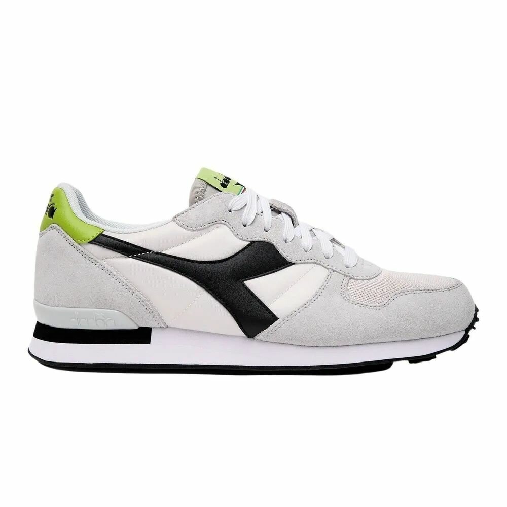 Кроссовки Diadora Camaro, размер T55, светло-серый/черный/салатовый — фото 1