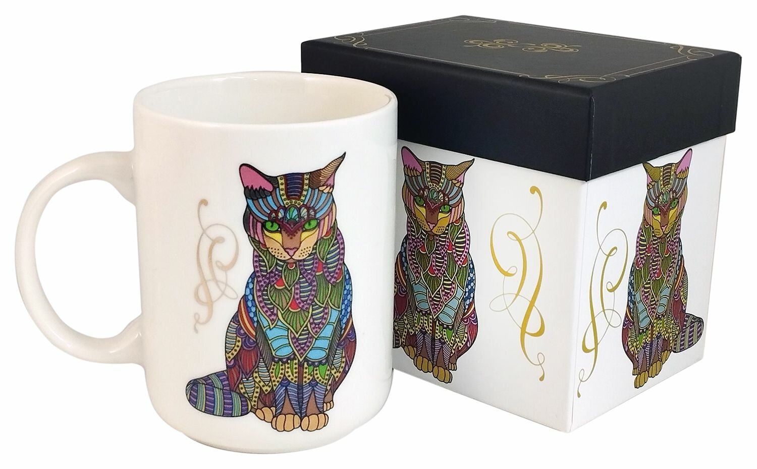 Кружка "Пазл", фарфоровая, с котиком, подарочная упаковка, 350мл