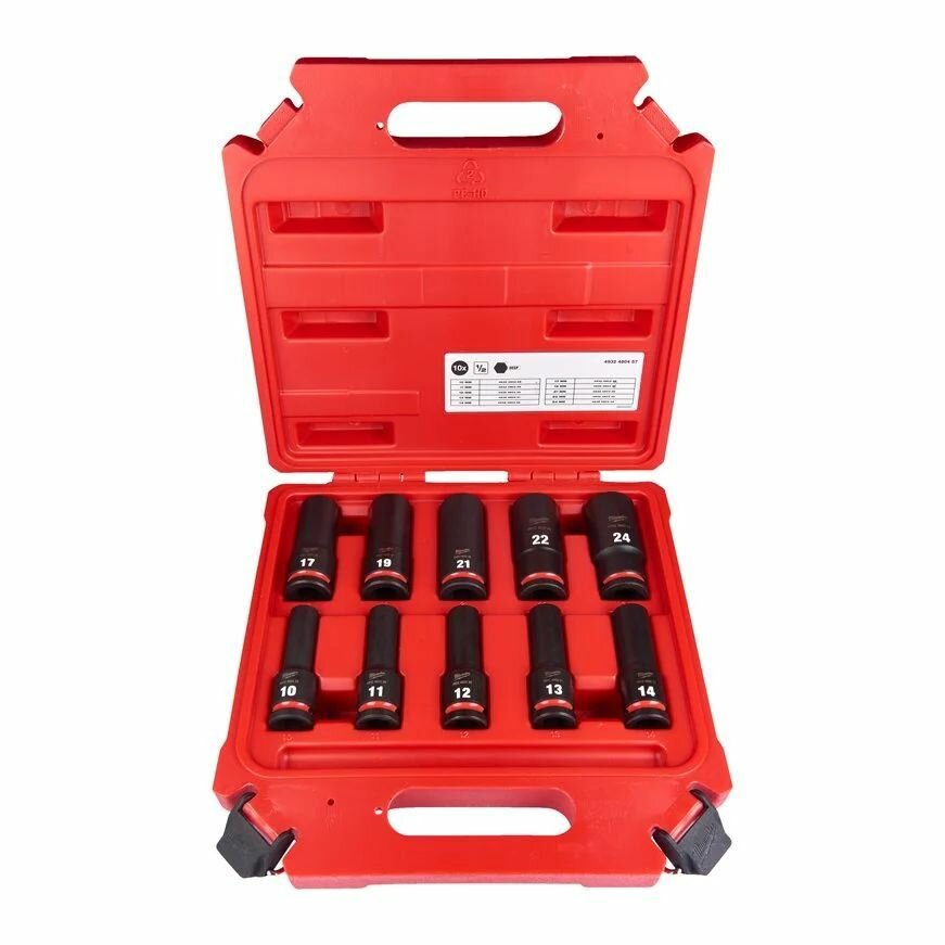 фото Набор ударных головок Milwaukee Shockwave IMPACT DUTY SETS II 1/2", 10 штук, 4932480457