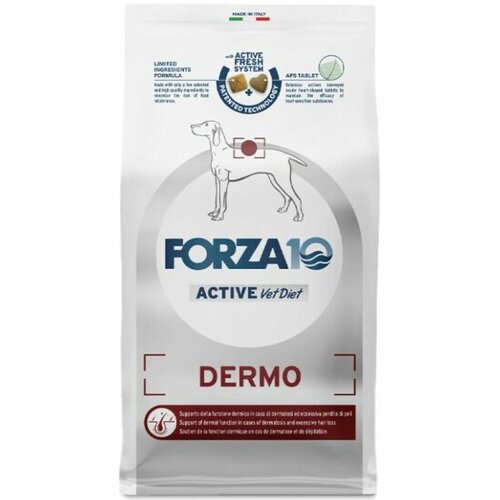 Корм сухой FORZA10 Active Dermo для взрослых собак всех пород с патологиями кожного покрова, 10 кг