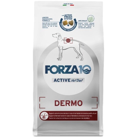 Корм сухой FORZA10 Active Dermo для взрослых собак всех пород с патологиями кожного покрова, 10 кг