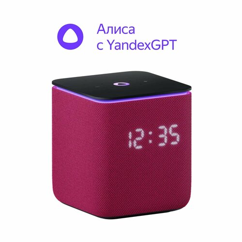 Умная колонка Яндекс Станция Миди с Алисой на YandexGPT, Zigbee малиновый