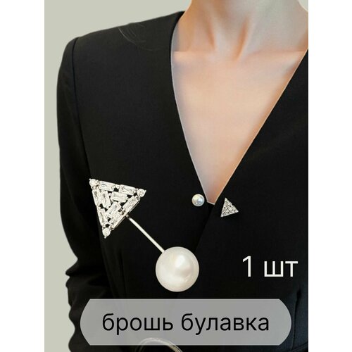 фото Брошь, кристалл, 1 шт., бесцветный maksaleksshop