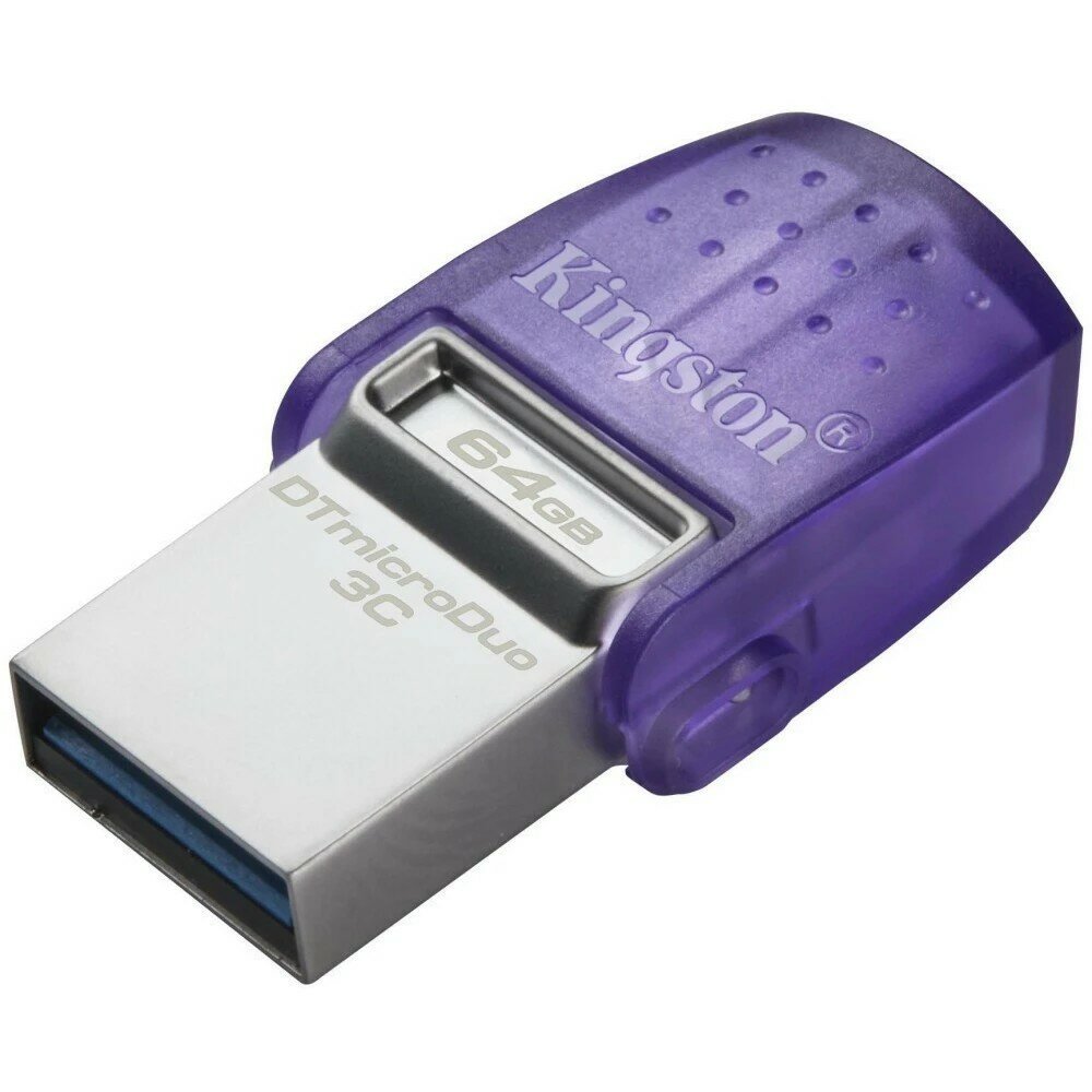 Kingston Носитель информации USB Drive 64GB DataTraveler microDuo 3C , USB3.0 фиолетовый DTDUO3CG3 64GB