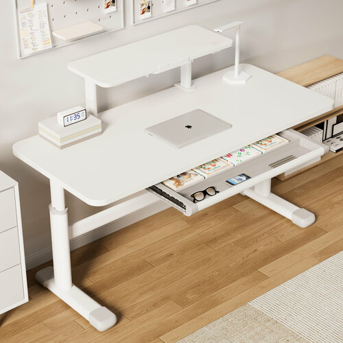 Растущий стол парта для школьника LOTT AVALON RTM - ширина 100см, полка для книг и телефона, защитный настольный коврик