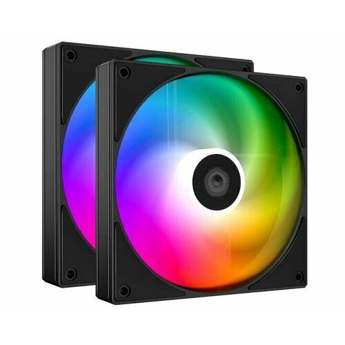 Комплект вентиляторов 140x140x25 ID-Cooling AS-140-ARGB-K DUET (2 in 1) PWM резиновые углы черный 300-1800об/мин