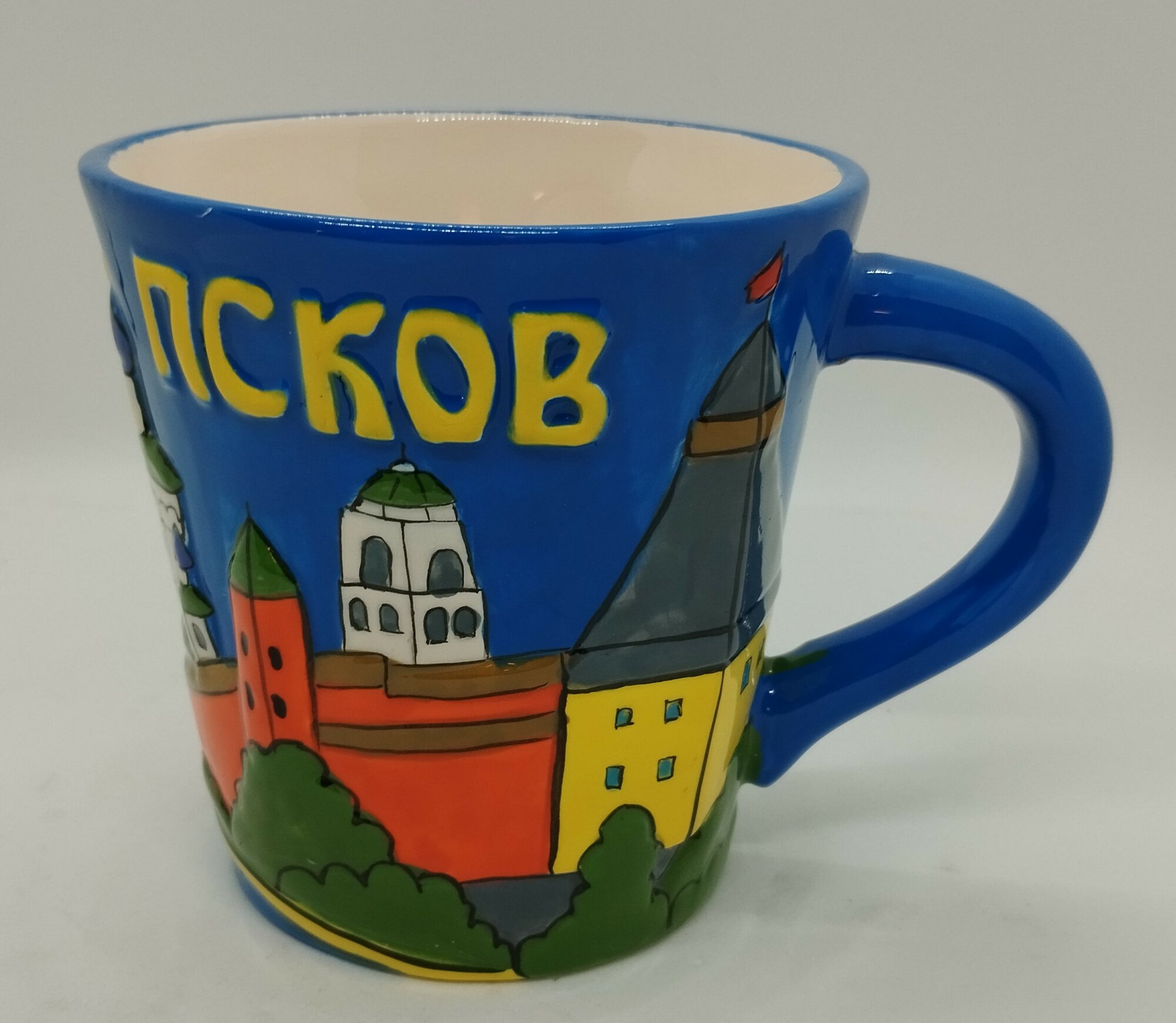 Кружка керамическая с глазурью Псков, 500 мл
