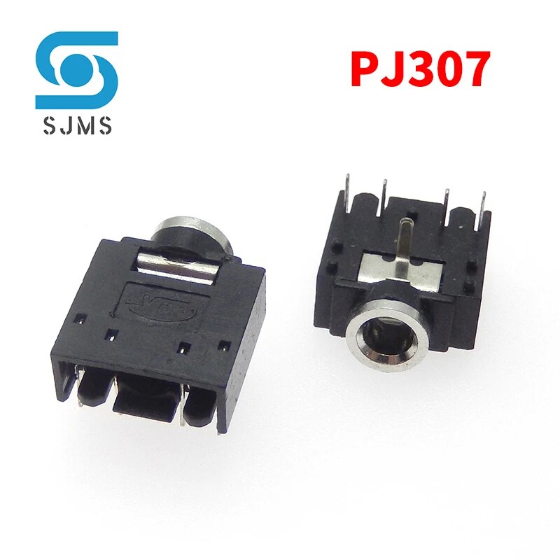 PJ-306 PJ-307 PJ-316 PJ-318 PJ-319 PJ-324 PJ-324M PJ-325 Гнездо для наушников 3,5 мм Аудиоразъем DIP Крепление на печатную плату, PJ307, 5pcs