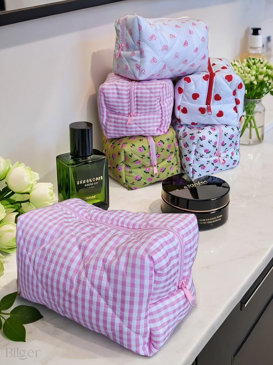 Косметичка Bilger, ширина: 12 см., высота: 10 см., длина: 17 см., , белый, розовый — фото 1