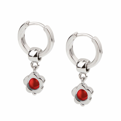 Серьги-трансформеры Oh Mary Did, жемчуг Swarovski синтетический, размер 14 мм, красный