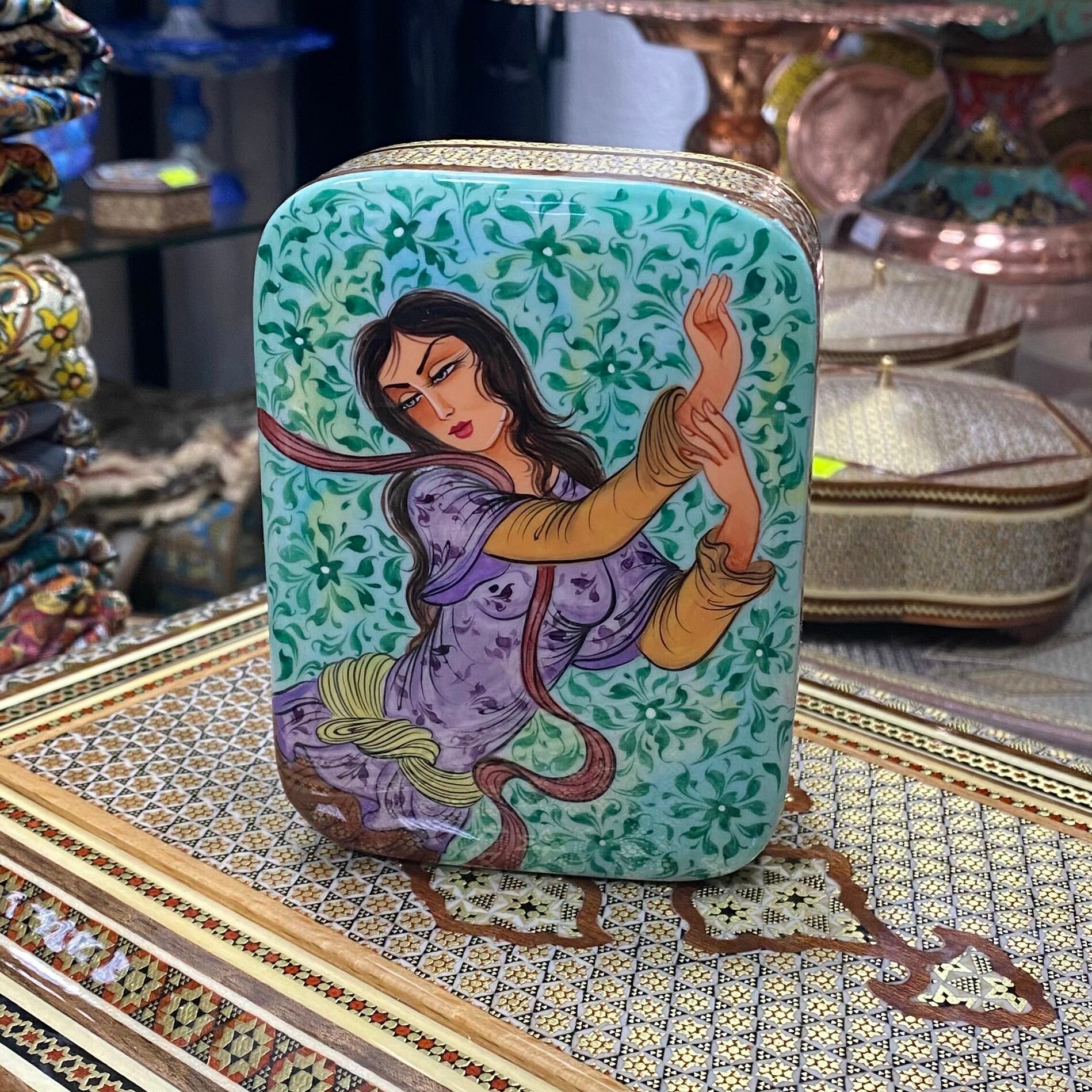 Чехол-футляр Персидский базар, для покерных карт ручной работы, дерево — фото 1