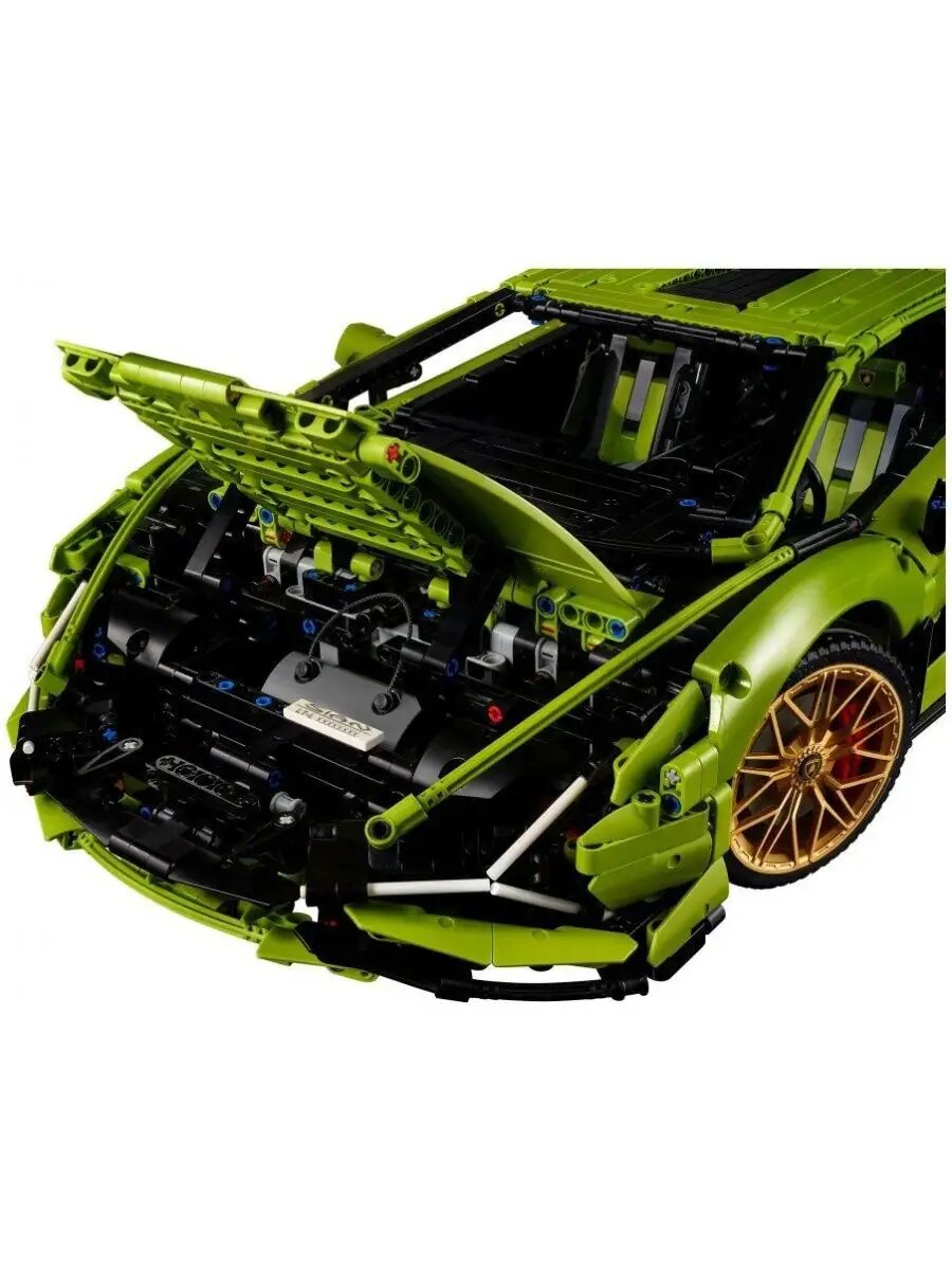 Конструктор Техник Lamborghini Sian/ зеленый/ 3696 деталей/ для мальчиков — фото 1