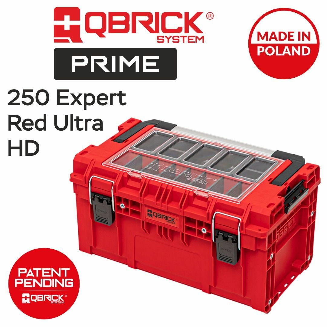 Ящик для инструментов Qbrick System PRIME Toolbox 250 Expert Red Ultra HD