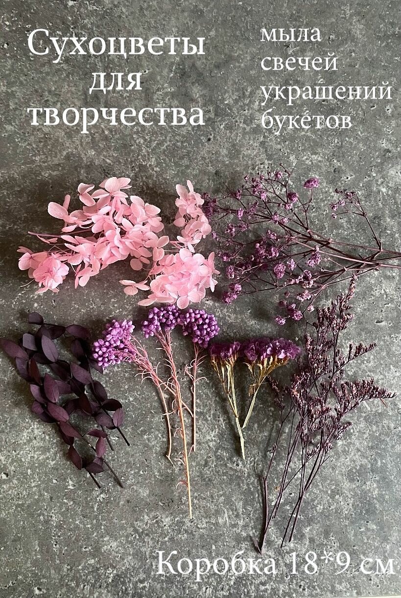 Набор сухоцветов / сухоцветы для творчества, мыла, свечей, украшений