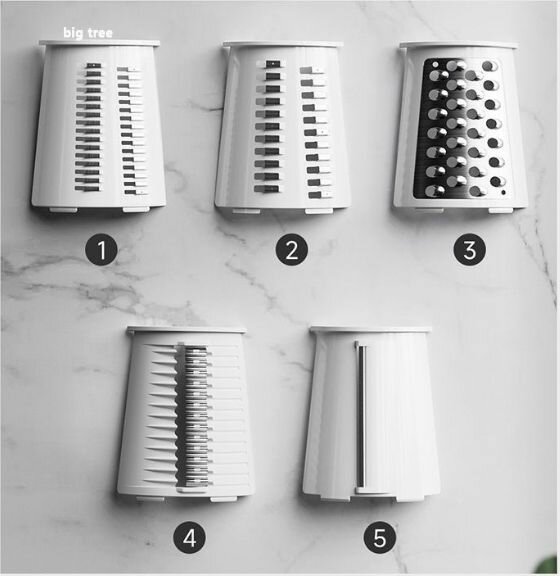 Изображение Многофункциональная овощерезка Xiaomi Mijia с 5 лезвиями для нарезки, шинковки и измельчения продуктов удобная и безопасная