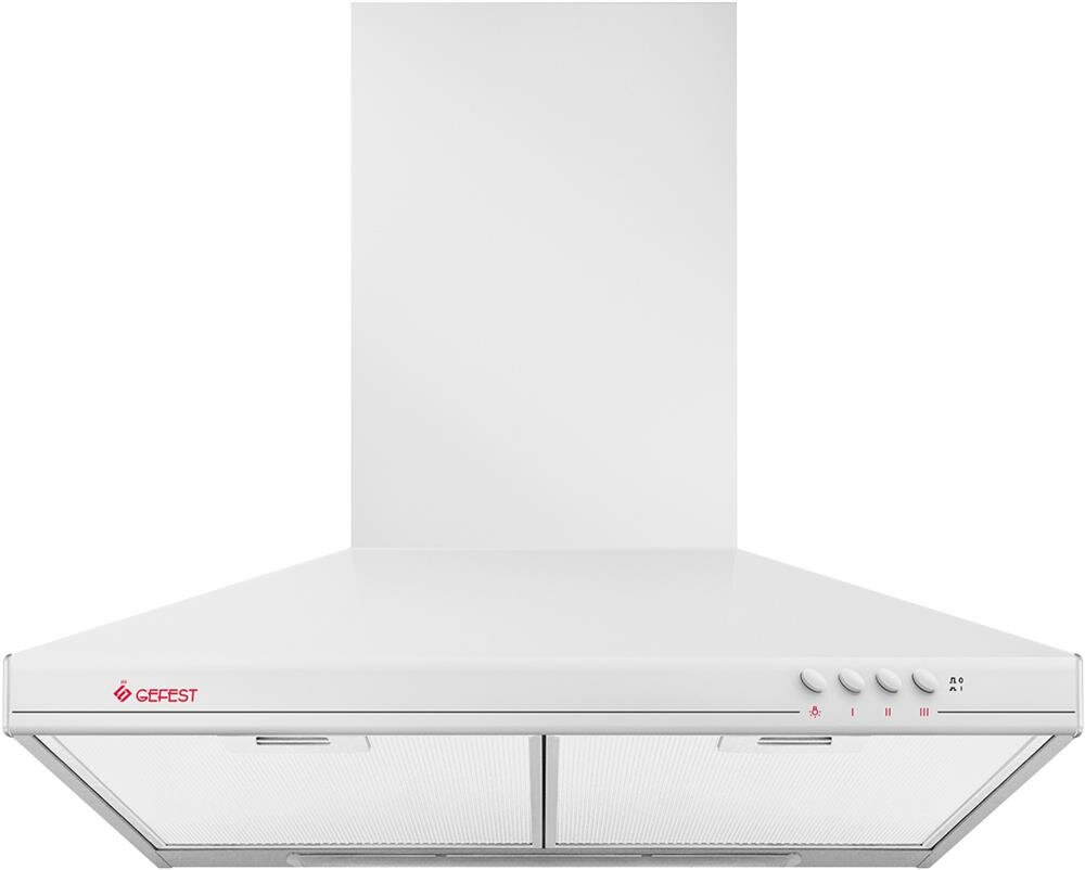 Вытяжка кухонная GEFEST во 10 К45, ширина 60 см, отвод/циркуляция, белый
