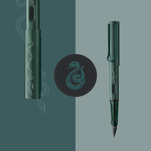 фото 【christmas gift】【new arrival】lamylamy harry potter collaboration fountain pen gift set - slytherin green, student calligraphy practice pen day gift