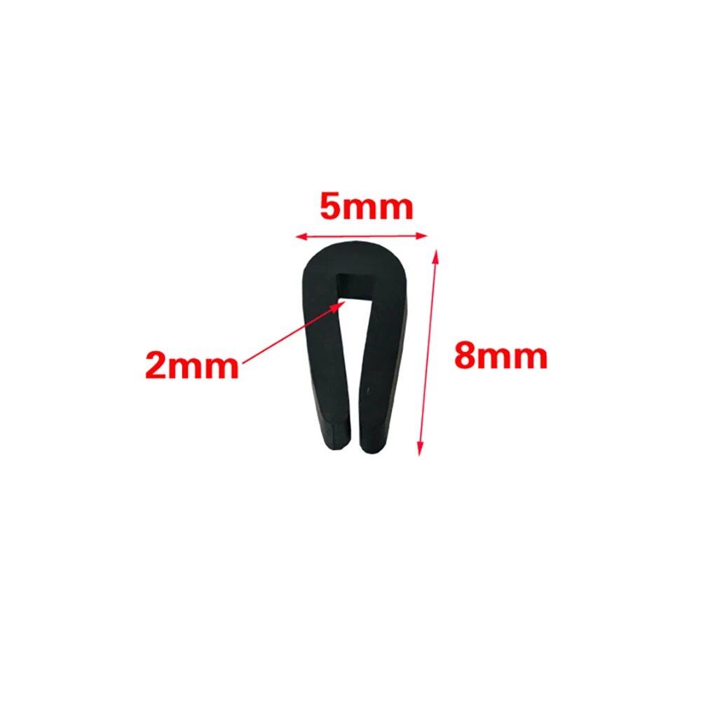 Резиновая уплотнительная лента U-образная черная 1 метр, 2x5x8mm(Round), 1 Meter