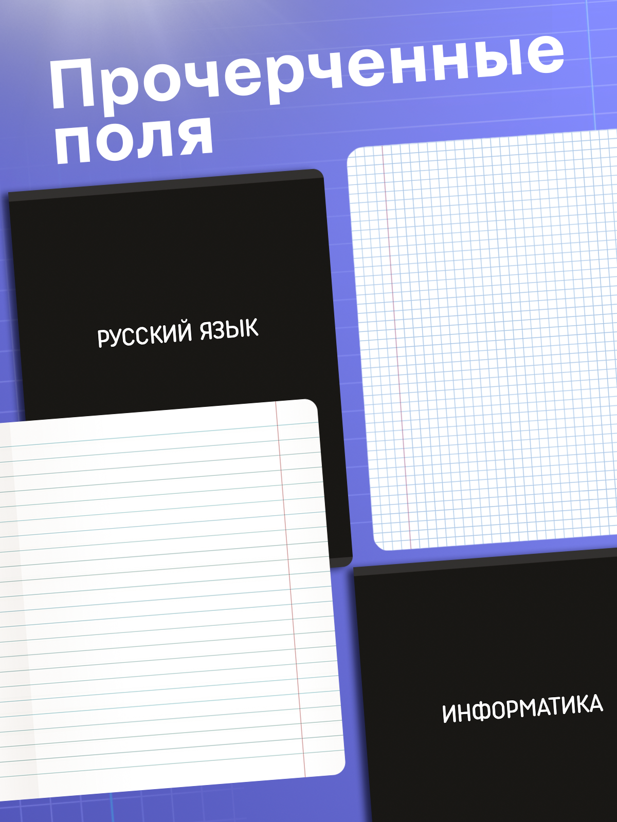 Тетради предметные AXLER, 48 листов, набор 12 штук, со справочным материалом, в клетку и линейку — фото 1