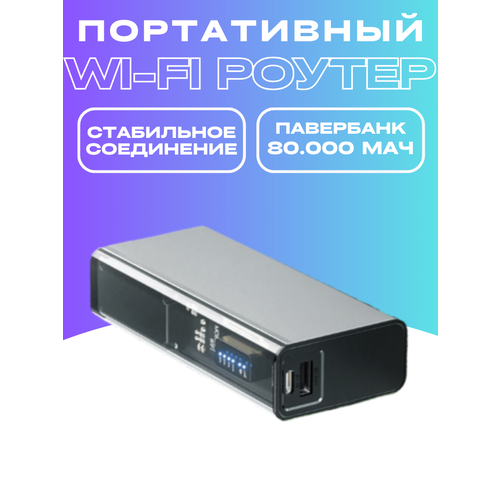 Беспроводной Роутер Wi-Fi 4G LTE с павербанком 80000мач powerbank 3325₽