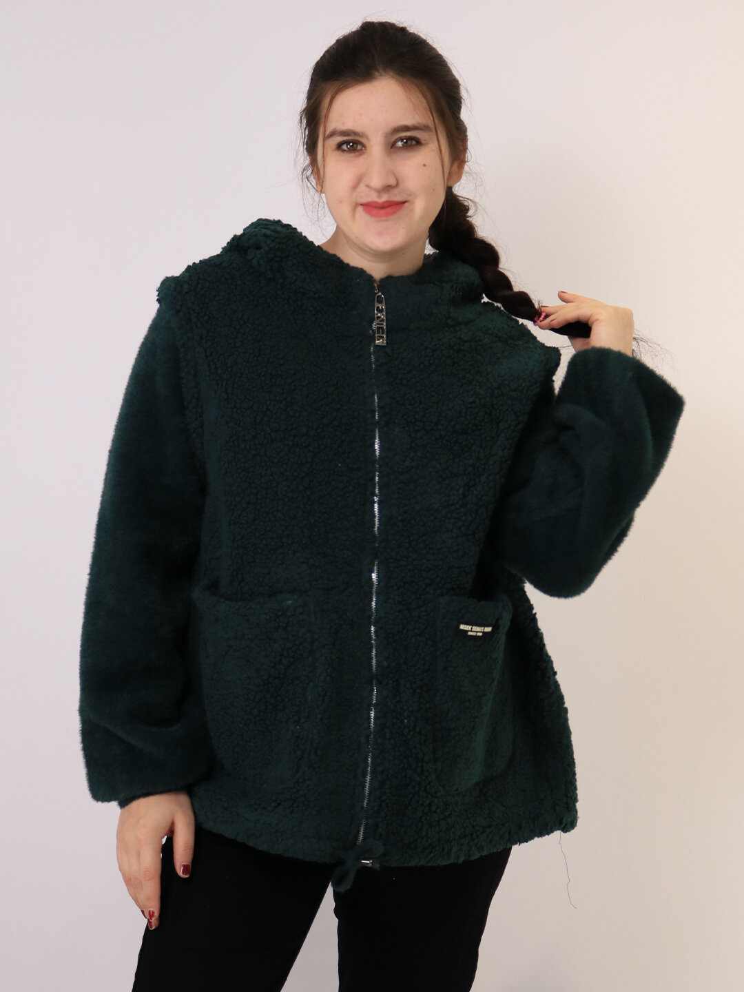 Пальто, размер One Size, зелeный