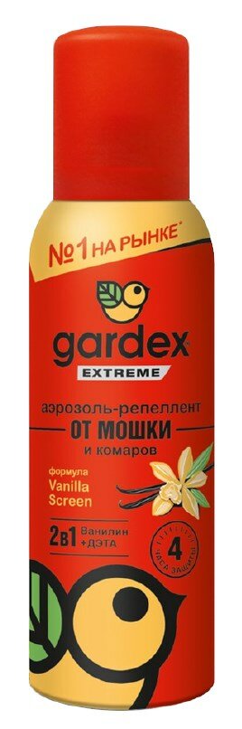 Аэрозоль Gardex "Extreme", усиленный ванилином, от мошек и комаров, 100 мл