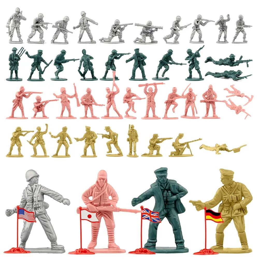 ViiKONDO Армейские фигурки Вторая мировая война, WWII Troops 100pcs, Унисекс