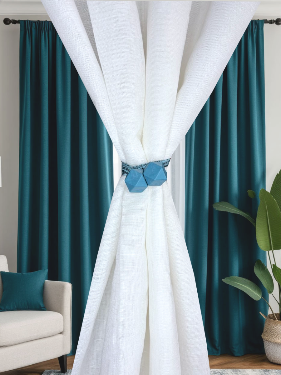 Подхваты для штор 2 шт магнитные, бирюзовые — фото 1