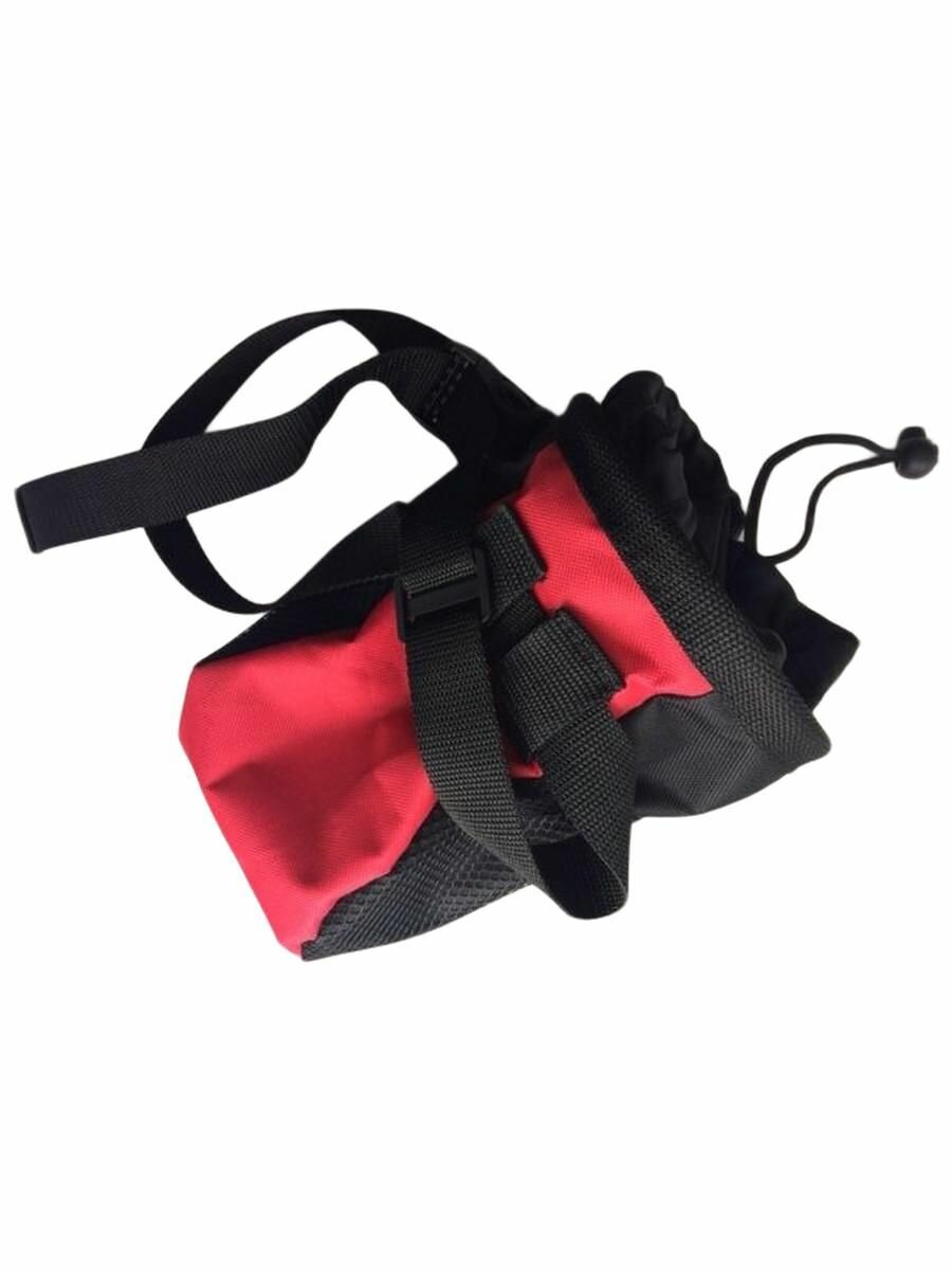 Дрессировочная сумка для лакомств "Красная" для собак 2 кармана ПВХ красная