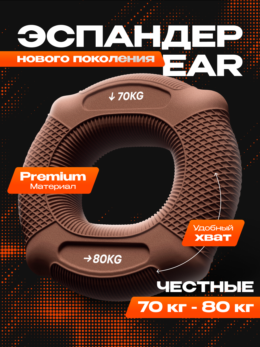 Нагрузка - 70кг - 80кг эспандер кистевой FITFILIP, модель EAR