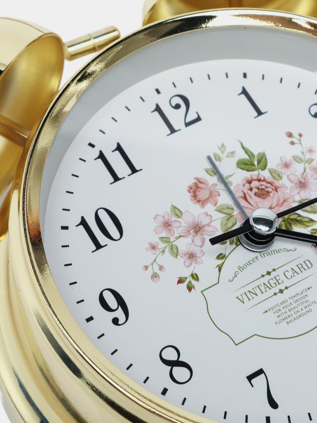 Будильник, часы классические настольные, бесшумные, кварцевые, корпус металлический, 3D — фото 1