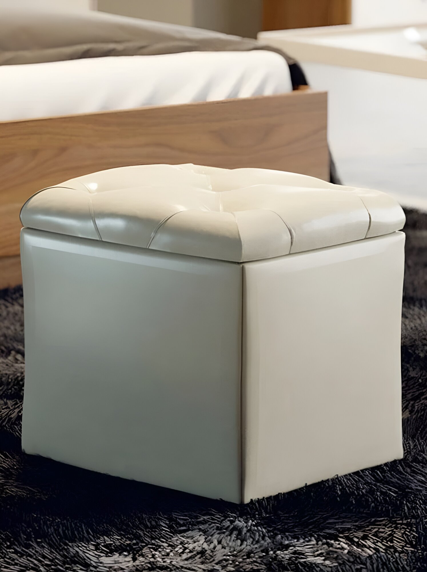 Пуф ТриЯ Трия Тип 4 искусственный кожа квадратный бежевый