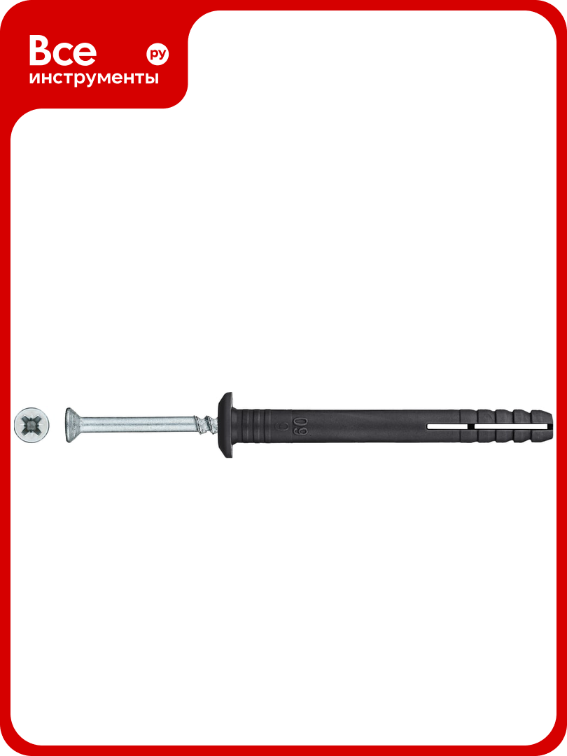 Дюбель-гвоздь полипр. гриб. Tech-Krep 6x60 (100 шт) - пакет ECOPLAST 154321