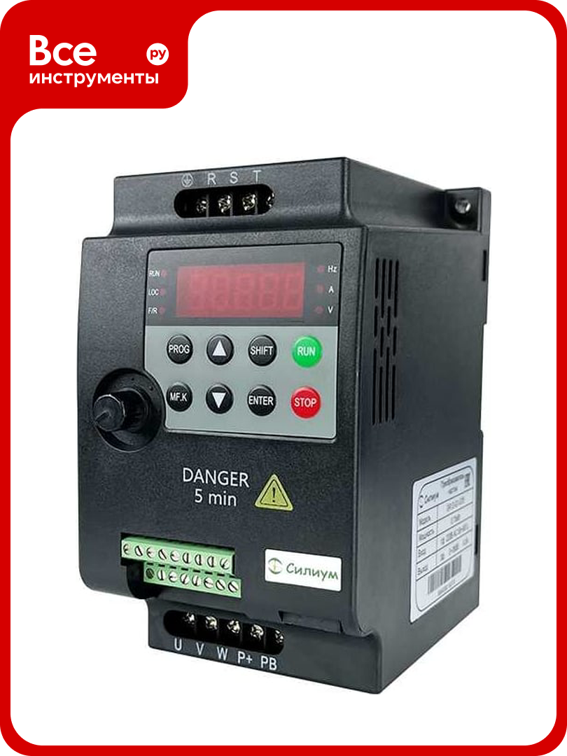 Преобразователь частоты Силиум SR12-G3-004 4кВт; 9А; 380В; RS-485 3989583