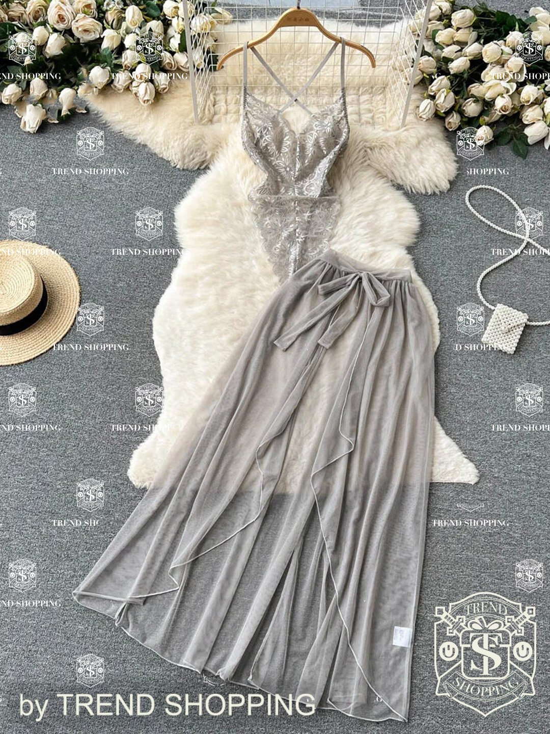 Пеньюар  1, размер 44-48, серый — фото 1