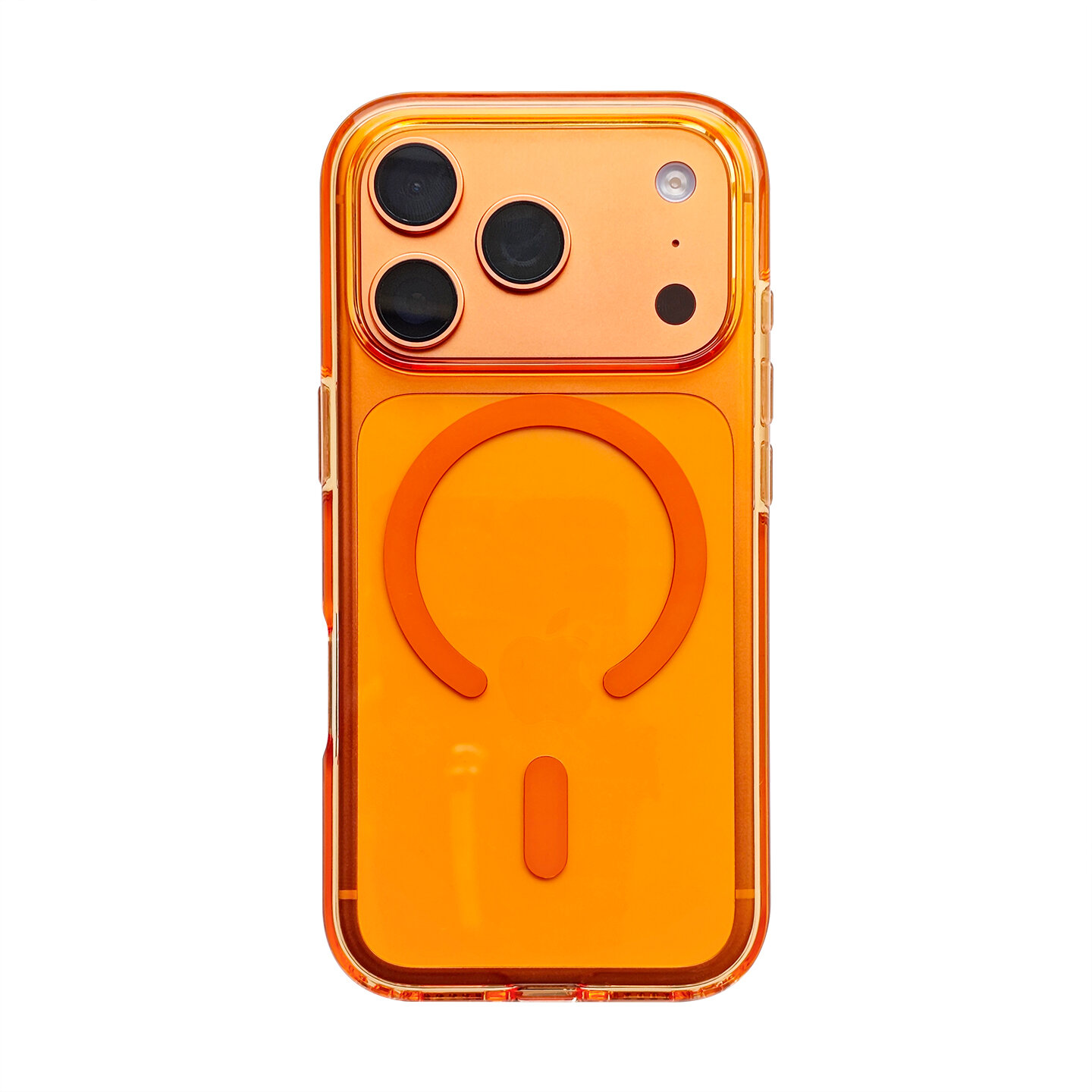 Чехол для Apple iPhone 17 Pro Max / Айфон 17 Про Макс, soft touch, чехол-кардиомонитор, поликарбонат (PC), защита камеры, ударопрочный, усиленные углы, Apple, Apple iPhone 17 Pro Max , orange,
