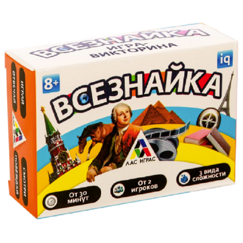 Обучающая игра-викторина, ЛАС ИГРАС, Всезнайка, 90 карточек