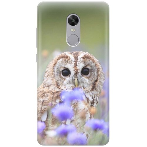 фото Cиликоновый чехол на xiaomi redmi note 4x / сяоми редми ноут 4х с принтом "сова и васильки" gosso