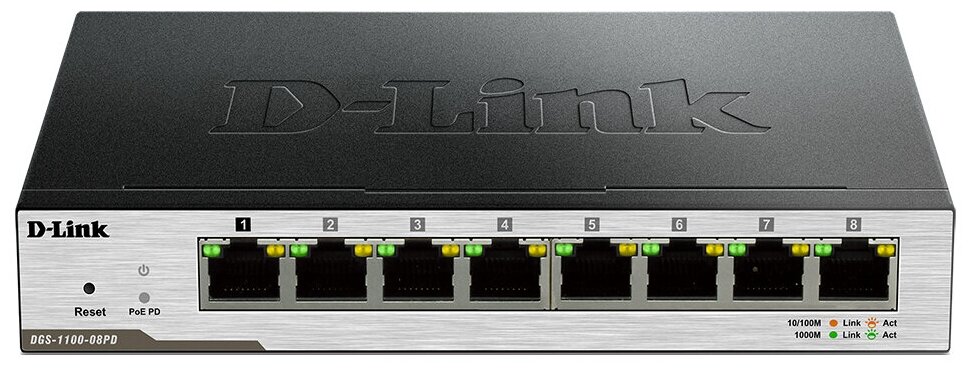 D-Link (dgs-1100-08pd /b1b) Управляемый коммутатор 8utp 1000Mbps .