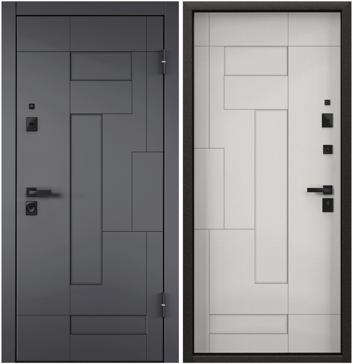 Дверь входная для квартиры Torex Ultimatum-М 950х2050, правый, тепло-шумоизоляция, антикоррозийная защита, замки 4-го класса защиты, серый/белый - фотография № 1