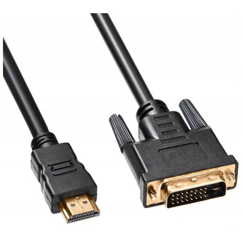 Кабель Buro HDMI - DVI-D (HDMI-19M-DVI-D), 3 м, 1 шт., черный bion переходник hdmi dvi 19f 19m мама папа позолоченные контакты черный [bxp a hdmi dvi 2]