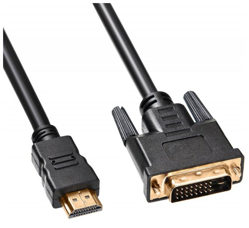 Кабель HDMI-DVI-D 1.8м Buro позолоченные контакты ферритовые кольца HDMI-19M-DVI-D-1.8M 817223 - фото №1