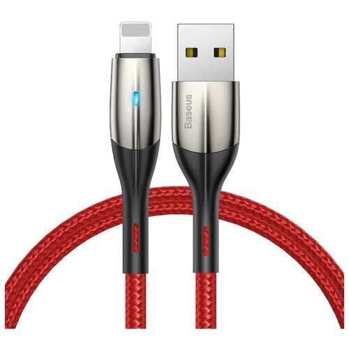 Кабель Baseus Horizontal USB - Lightning (CALSP), 0.5 м, 1 шт., красный кабель usb type c lightning 1м baseus horizontal data cable pd 18w красный catlsp 09