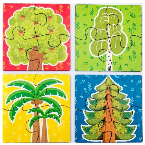 фото Набор пазлов woodland 4 в 1 деревья (099101)