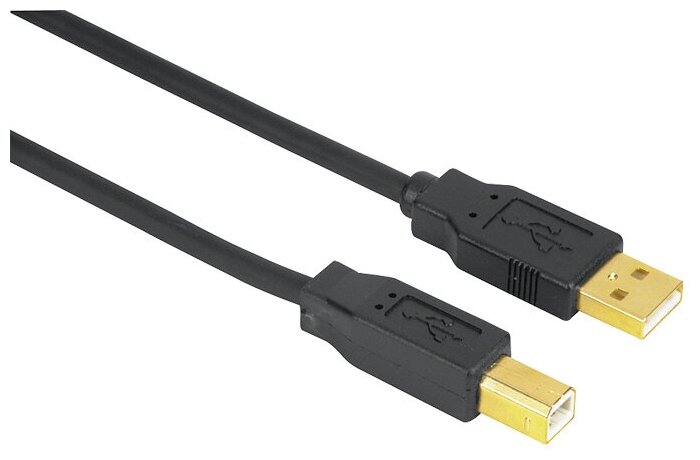 Кабель USB2.0 HAMA H-29767, USB A(m) - USB B(m), GOLD , 3м [00029767]