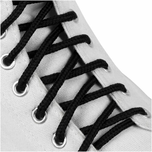 Шнурки Tarrago TL6512, круглые тонкие с пропиткой 150см. черные