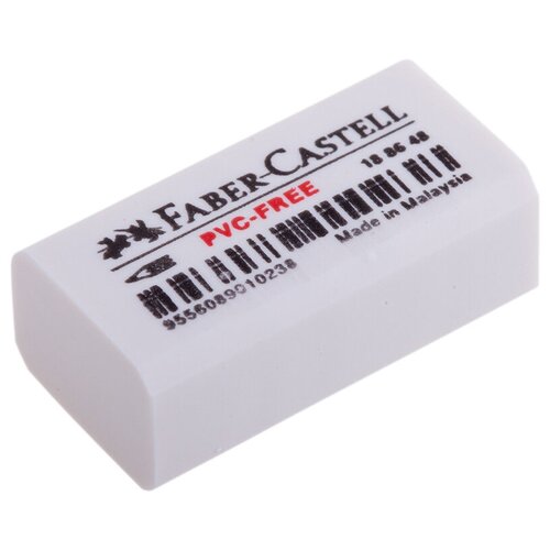 Ластик Faber-Castell PVC-free, прямоугольный, в пленке, 31*16*11мм ластик faber castell pvc free 7086 31 х 16 х 11 белый