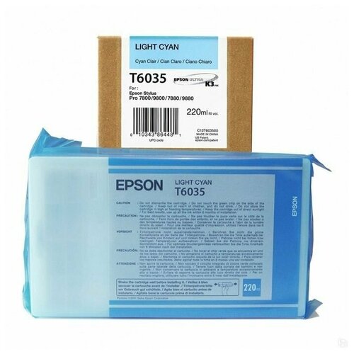 Картридж Epson C13T603500, 220 стр, светло-голубой