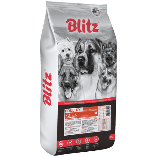 Blitz Adult Dog Poultry сухой корм для взрослых собак Домашняя птица 15 кг