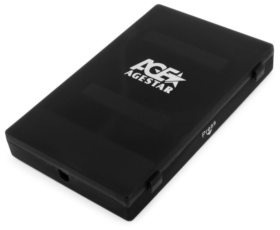 Внешний корпус для HDD/SSD AgeStar SUBCP1 SATA пластик черный 2.5"